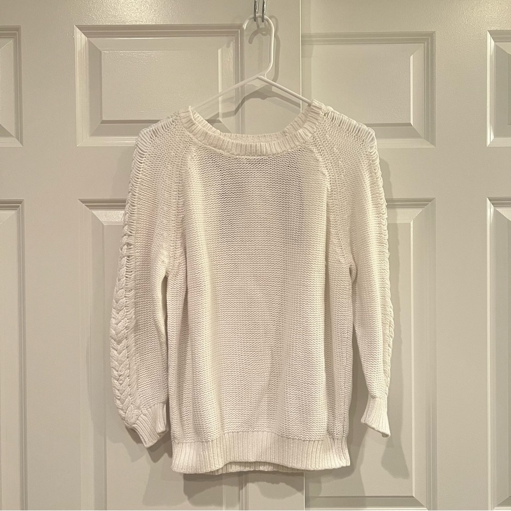 Forever 21 White Cable Knit Sweater
